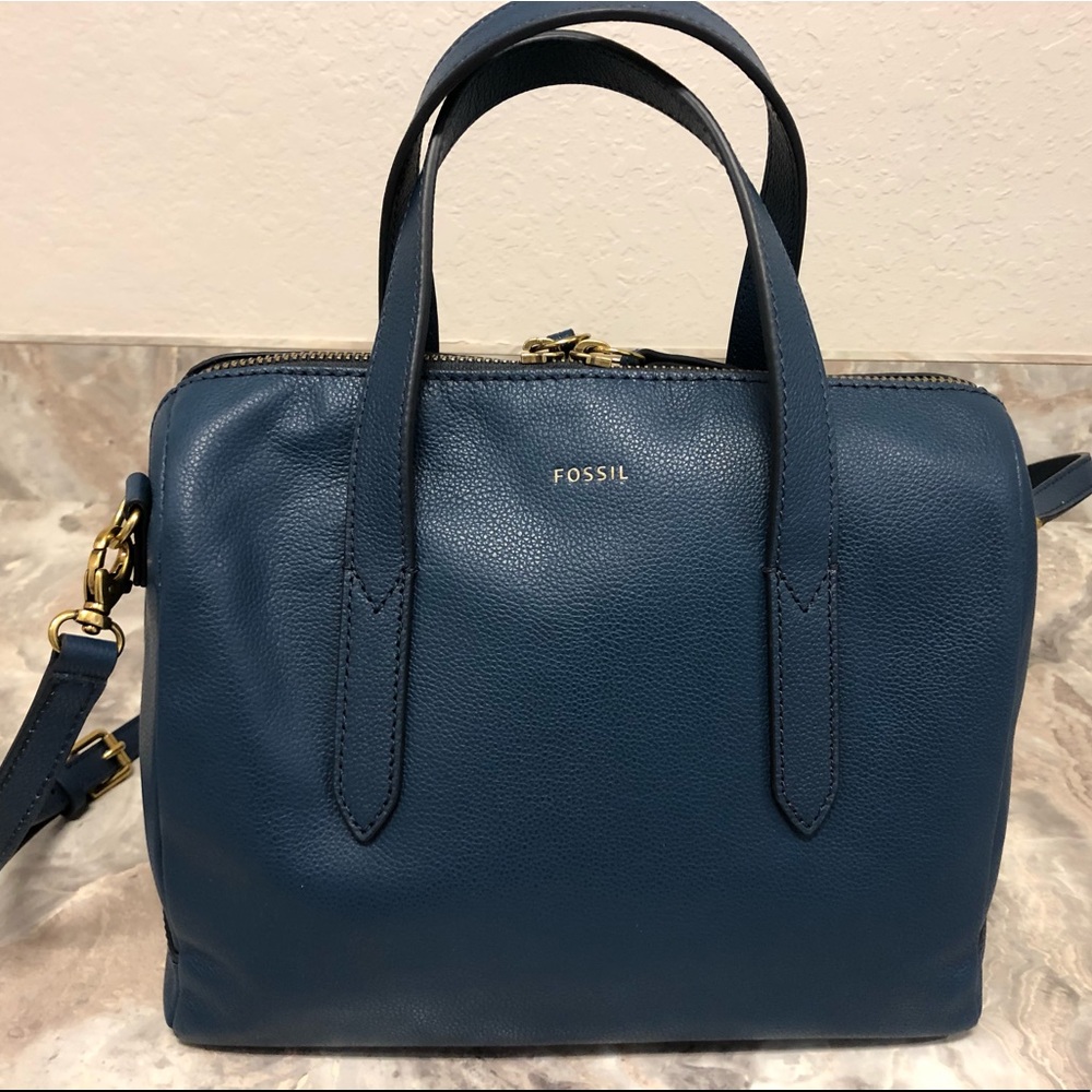 Fossil Leather Sydney Satchel twilight